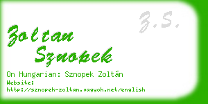 zoltan sznopek business card